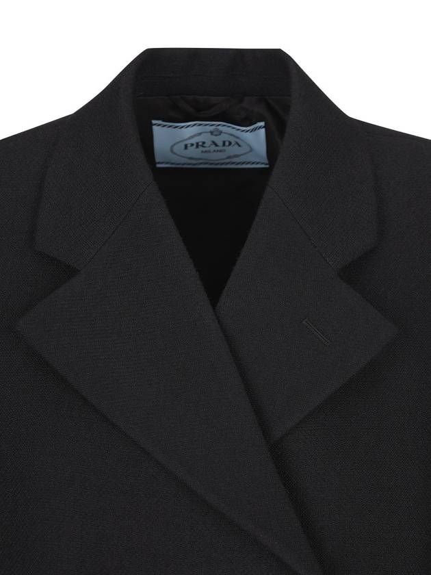 Virgin wool double coat black - PRADA - BALAAN 4