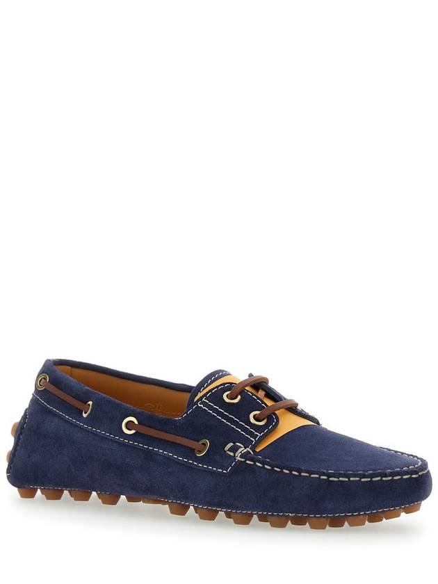 'Gommino' Blue Loafers With Woven Tie In Suede Woman - TOD'S - BALAAN 2