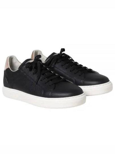 Logo Leather Low Top Sneakers Black - BRUNELLO CUCINELLI - BALAAN 2