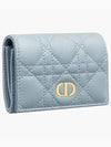 Caro XS Supple Cannage Calfskin Card Wallet Blue - DIOR - BALAAN 3