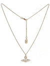 Women's Thin Line Short Flat ORB Pendant Necklace Pink Gold - VIVIENNE WESTWOOD - BALAAN.