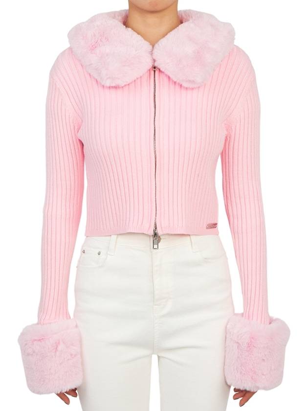 House of Sunny VOL20200 PINK Women s Zip up Cardigan - HAUS OF HONEY - BALAAN 3