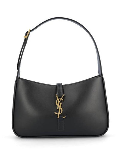 Le 5 A 7 Smooth Leather Hobo Shoulder Bag Black - SAINT LAURENT - BALAAN 2