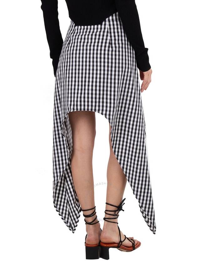 Gingham Check Scarf Tie Hem Detail Skirt Black - BURBERRY - BALAAN 4