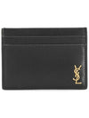 Tiny Monogram Shiny Leather Card Case Black - SAINT LAURENT - BALAAN 3