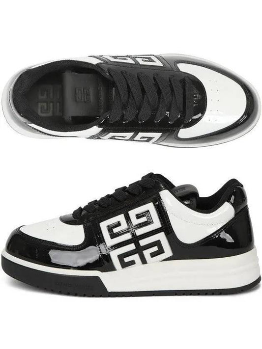 G4 Patent Leather Low-Top Sneakers Black White - GIVENCHY - BALAAN 2