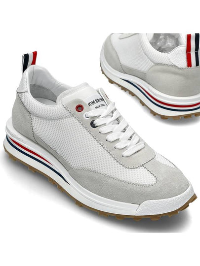 Fine Kid Suede Tech Runner White - THOM BROWNE - BALAAN 2