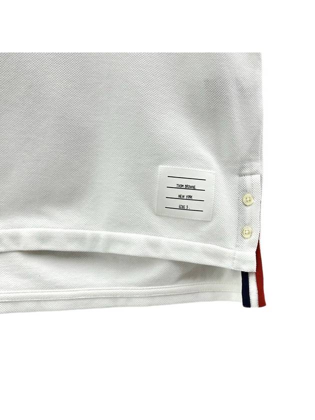 Men's Center Back Striped Short Sleeve T-Shirt White - THOM BROWNE - BALAAN 6