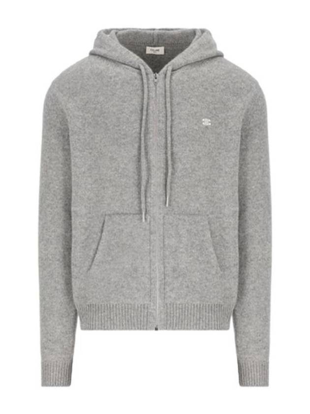 Triomphe Wool Zip-Up Hoodie Medium Grey - CELINE - BALAAN 2