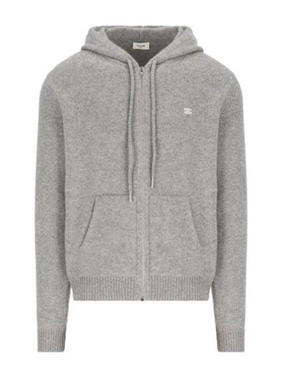 Triomphe Wool Zip-Up Hoodie Medium Grey - CELINE - BALAAN 2