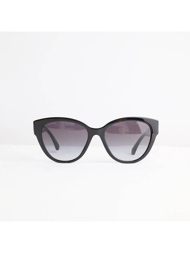 Eyewear Butterfly Heart Logo Sunglasses Black Grey - CHANEL - BALAAN 2