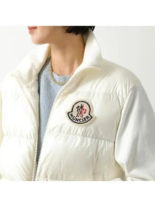 8G00014 89A2Y 034 Big Logo Mock Neck Padding Mix White Women’s Jacket - MONCLER - BALAAN 2