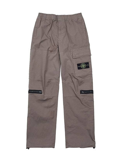 Loose Fit Cargo Straight Pants Dove Grey - STONE ISLAND - BALAAN 2