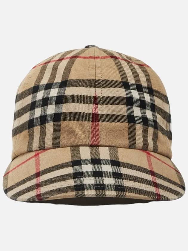 Check Cotton Ball Cap Beige - BURBERRY - BALAAN 3