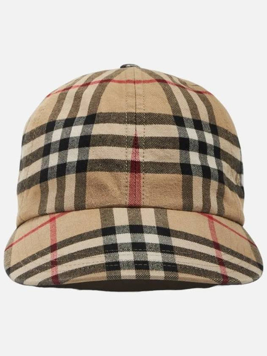 Check Cotton Ball Cap Beige - BURBERRY - BALAAN 2