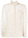 Women's GG Lace Blouse Ivory - GUCCI - BALAAN 1