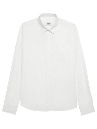 Classic Cotton Long Sleeve Shirt White - AMI - BALAAN 2