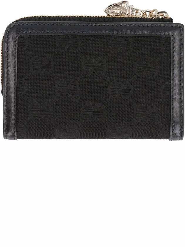 GG Mini Zip Puller Canvas Half Wallet Black - GUCCI - BALAAN 3