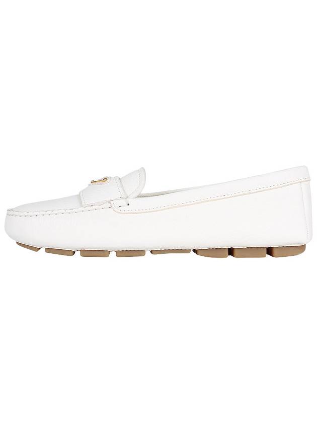 Leather Driving Shoes Ivory - PRADA - BALAAN 4