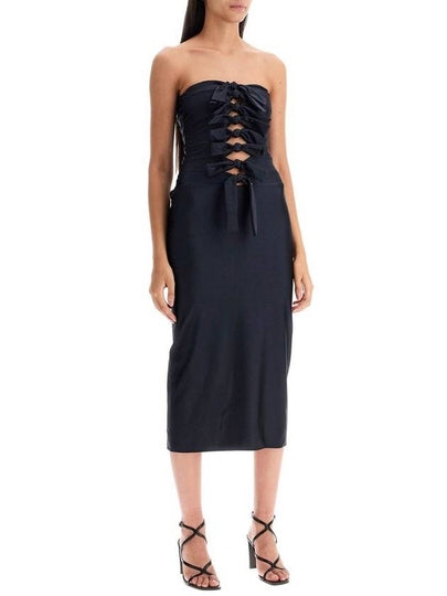 'Knot Gala' Midi Black Dress With Adjustable Knots In Stretch Jersey Woman - COPERNI - BALAAN 2