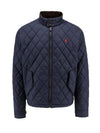 Diamond Quilted Zip Up Jacket Navy - POLO RALPH LAUREN - BALAAN 2