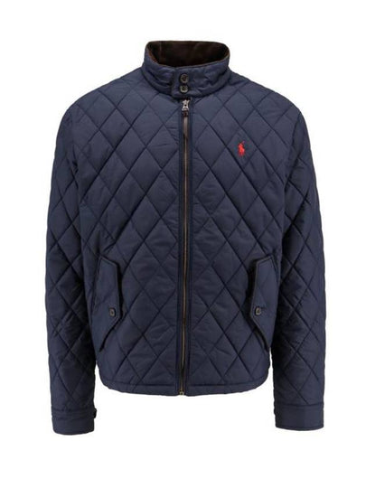 Diamond Quilted Zip Up Jacket Navy - POLO RALPH LAUREN - BALAAN 2