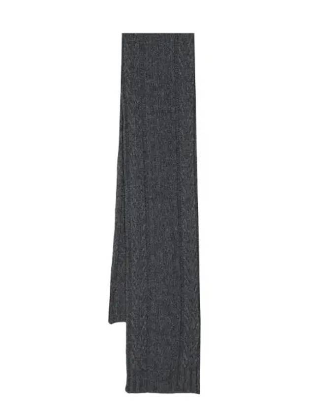 Logo Cable Knit Wool Muffler Grey - GANNI - BALAAN 2