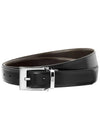 Men's Leather Belt Black Brown - MONTBLANC - BALAAN 2