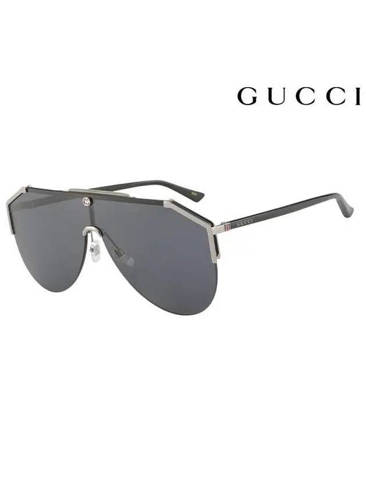 Eyewear Aviator Gray Lens Ruthenium Sunglasses Black - GUCCI - BALAAN 2