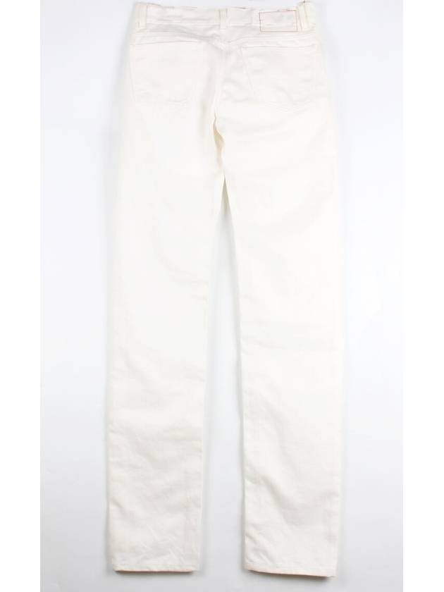 Leather Patch Pants White 38 - HERMES - BALAAN 3