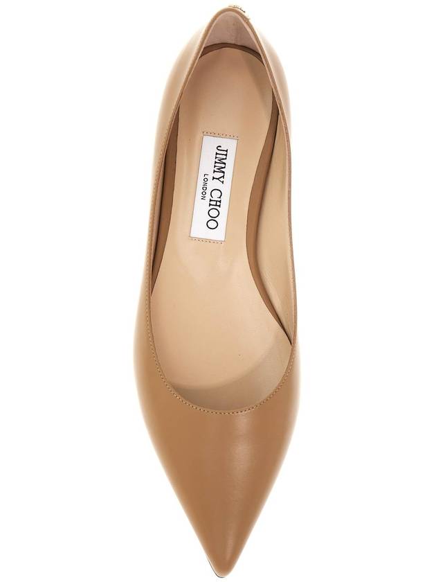 Love Logo Calf Leather Flat Beige - JIMMY CHOO - BALAAN 3