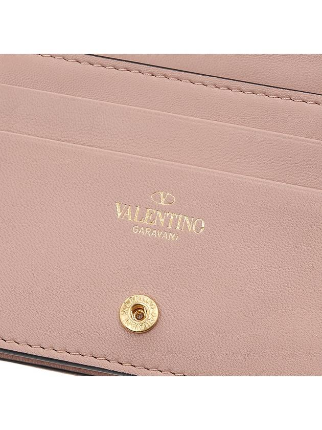 Roman Stud Small Nappa Leather Half Wallet Beige - VALENTINO - BALAAN 9