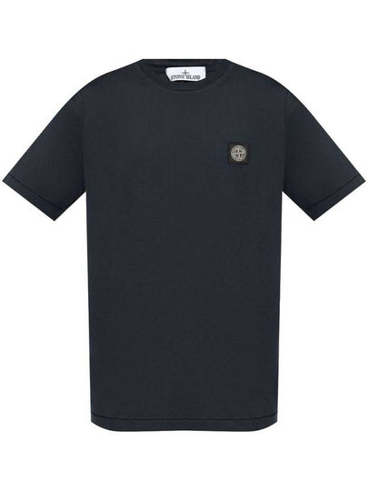 Logo Patch Short Sleeve T-Shirt Navy - STONE ISLAND - BALAAN 2