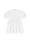 String Cotton Poplin Short Dress Bright White - GANNI - BALAAN 2