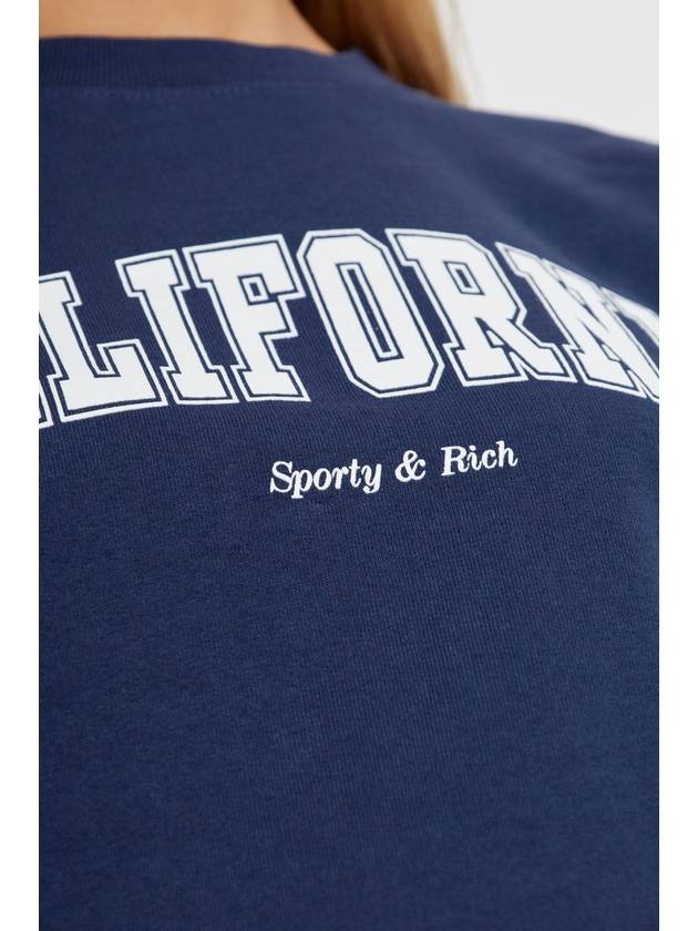 Sporty & Rich Sweatshirt From The Wall Street Collection, Unisex, Navy Blue - SPORTY & RICH - BALAAN 7