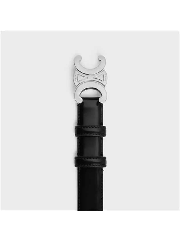 Triomphe Taurillon Medium Leather Belt Black - CELINE - BALAAN 4