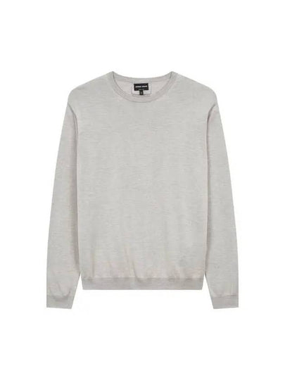 Men s Soft Silk Cotton Sweater Gray 271259 - GIORGIO ARMANI - BALAAN 1