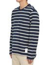 Stripe Jersey Oversized Long Sleeve T-Shirt Navy - THOM BROWNE - BALAAN 3