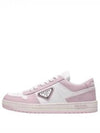 Downtown Perforated Leather Low Top Sneakers Pink - PRADA - BALAAN 2