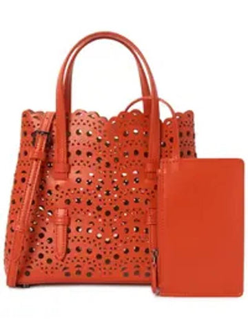 Mina 20 Vienne Wave Lux Calfskin Tote Bag Red - ALAIA - BALAAN 1