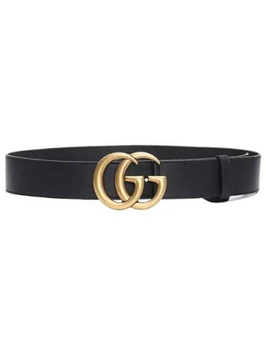 GG Marmont Buckle Leather Belt Black - GUCCI - BALAAN 2