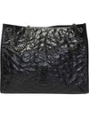 Crinkled Leather Niki Shoulder Bag Black - SAINT LAURENT - BALAAN 2