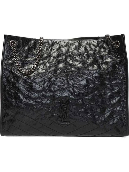 Crinkled Leather Niki Shoulder Bag Black - SAINT LAURENT - BALAAN 2