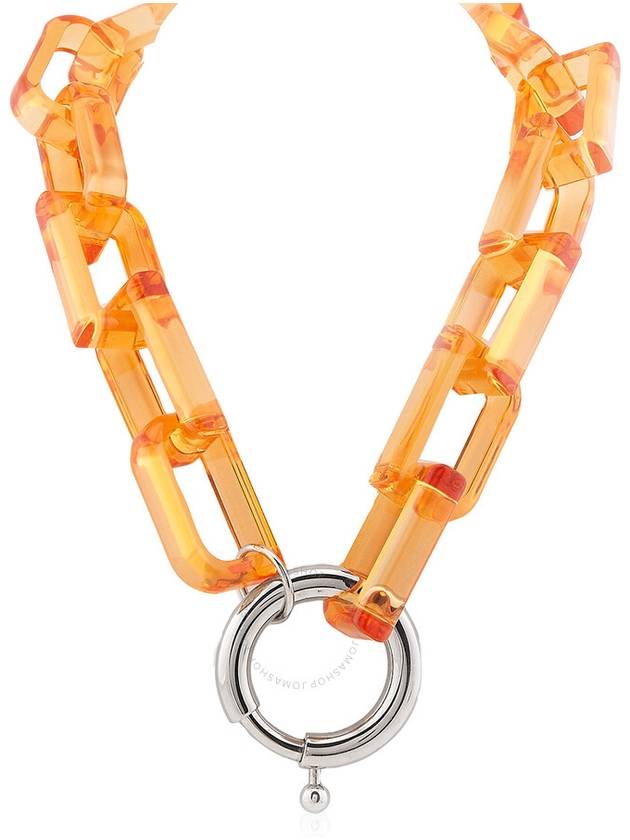 Burberry  Palladio/Orange Palladium-plated Clasp Chain-link Necklace - BURBERRY - BALAAN 1