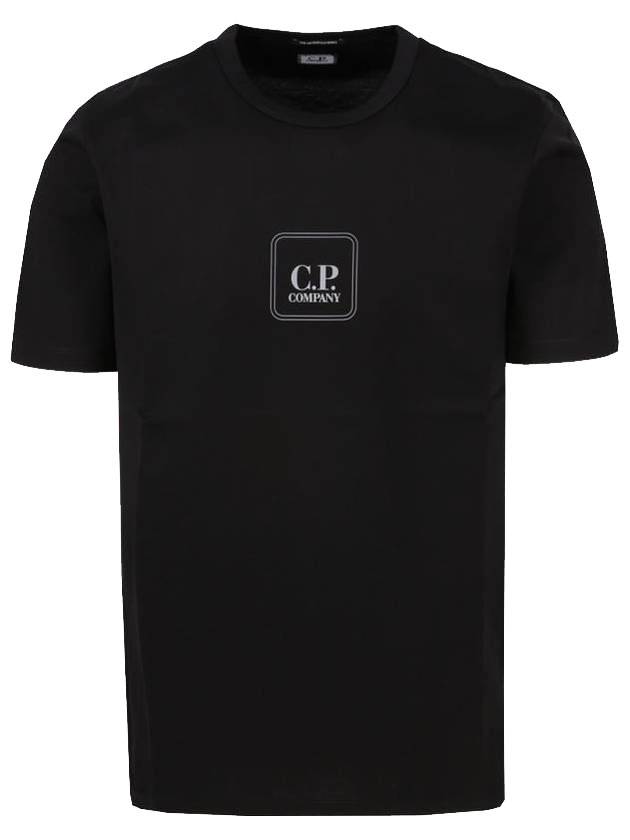 Metropolis Logo Print Short Sleeve T-Shirt Black - CP COMPANY - BALAAN 1