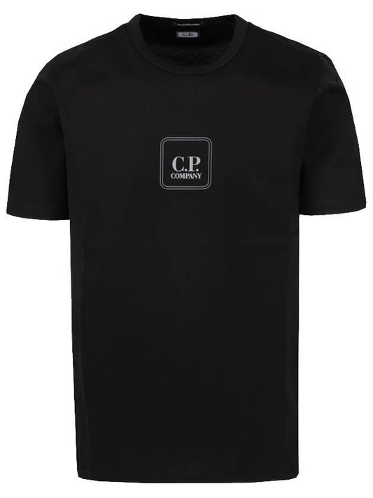 Metropolis Logo Print Short Sleeve T-Shirt Black - CP COMPANY - BALAAN 1