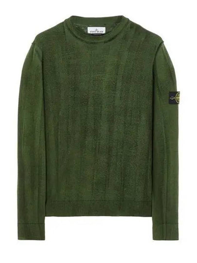 Waffen Patch Wool Knit Top Olive - STONE ISLAND - BALAAN 2