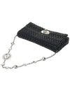 Crystal Leather Shoulder Bag Black - MIU MIU - BALAAN 7