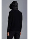 Padded Wool Hooded Zip-Up Cardigan Black - MONCLER - BALAAN 5