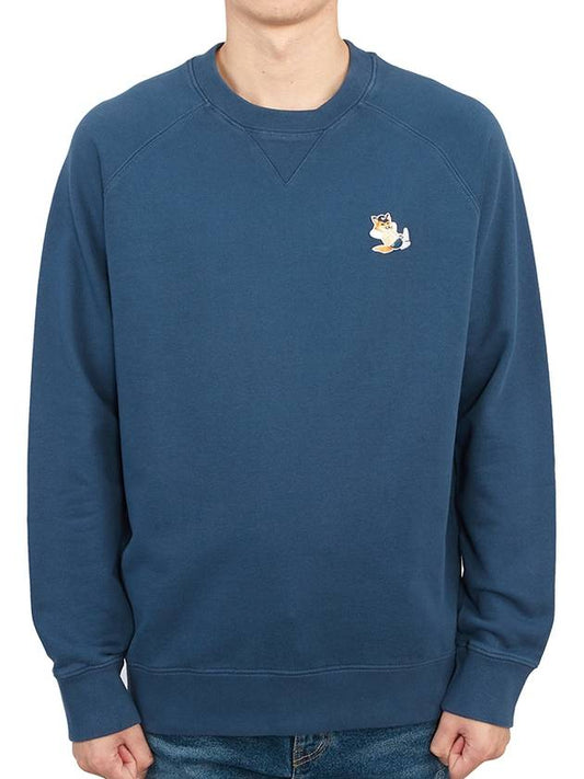 Dressed Fox Patch Classic Sweatshirt Blue Denim - MAISON KITSUNE - BALAAN 2